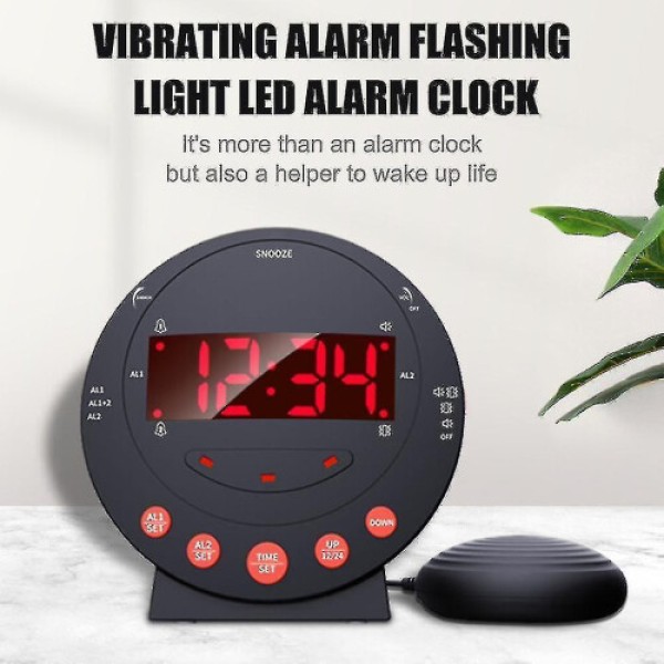 Super Loud Vibration Alarm Clock with Mattress Vibration Function, Suitable for Heavy Sleepers